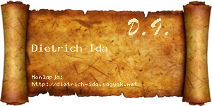 Dietrich Ida névjegykártya