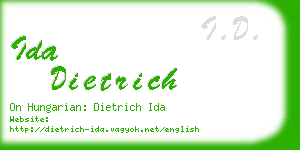 ida dietrich business card